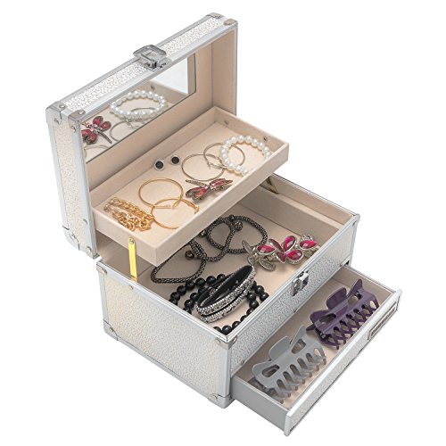anndora® Schmuckkoffer Kosmetikkoffer + Spiegel Modell und Farbe zur Auswahl - 5