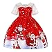 Produktbild Riou Weihnachten Baby Kleidung Set Kinder Pullover Pyjama Outfits Set Familie Kleinkind Kinder Baby Mädchen Santa Print Prinzessin Kleid Partykleid Weihnachten (130, Rot C)