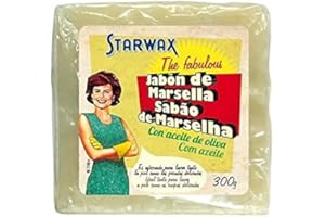 Starwax The Fabulous Jabón de Marsella en Pastilla 300g - Jabón Multiusos, Quitamanchas, Friegasuelos, Detergente para Lavadora. Con aceite de oliva