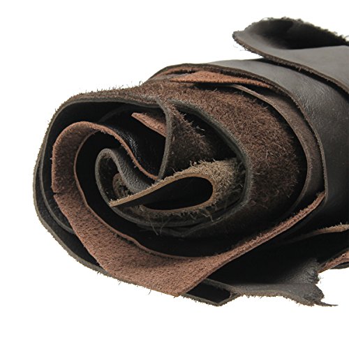 Lederstücke extragroß 1kg dunkelbraune Farbtöne, alle Stücke mind. DIN A3 groß von Langlauf Schuhbedarf ® - 3