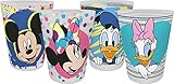 Vasos decorados de plástico Disney Mickey Mouse 13071 Mickey & Minnie, Donald & Daisy Lumapast Vaso, Taza, Taza, Taza Set, PP, 300 milliliters, multicolor
