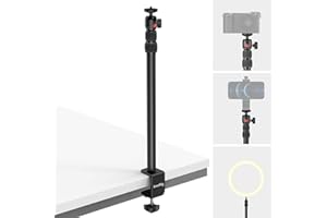 SMALLRIG Soporte Escritorio Extensible para Cámara, 15"-35" Ajustable con Cabezal Bola con Pinza en C, Compatible con DSLR, Anillos de Luz, Streaming y Grabación de Video - 3488