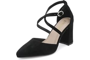 DUUCUB Low Heels Schuhe Frauen Hochzeit Knöchelriemen Kleid Geschlossene Zehe Pumps Damen