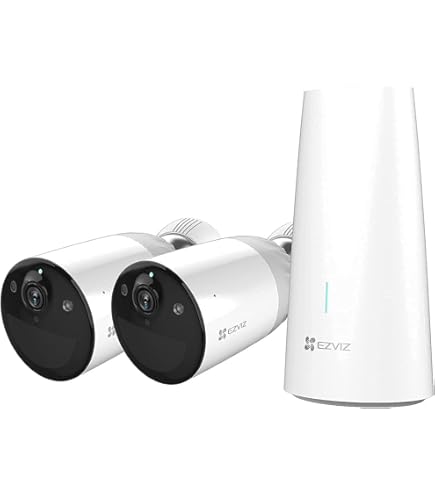EZVIZ HB3-2 2K videobewakingssysteem met 2 x op batterijen werkende 2K WLAN-bewakingscamera's, nachtzicht in kleur, actieve verdediging, bewegingsdetectie, 5200 mAh lithiumbatterij, weerbestendig