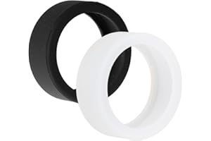 ZUNATE 2 szt. Silikonowa Osłona Pierścienia do Osłony Pierścienia, Elastyczny Silikon Odporny na Zarysowania, Lekki, Czarno-biały (S)