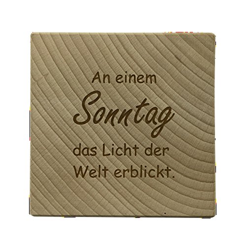 Holzwürfel Geburt mit eingravierten Daten des Babys – ein schönes Geschenk zur Geburt - 3