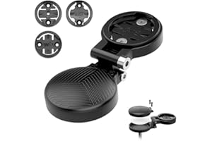 BSSOK Supporto per computer da bicicletta per Garmin Edge, Wahoo Elemnt, Bryton, Cateye, lega di alluminio, supporto manubrio regolabile (Nero con cover AirTag)