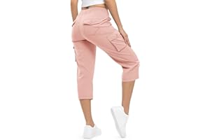 DONHOBO dohobo damskie spodnie cargo capri, spodnie trekkingowe, lekkie, szybkoschnące, oddychające, sportowe, do podróży, luźne, wygodne, 3/4, długie spodnie z 6 kieszeniami
