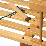 Babys-Dreams Hörnerrodel 120cm mit Rückenlehne + Zugleine Schlitten Holzschlitten Kinderschlitten NEU - 5