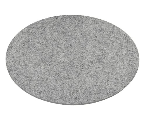 Filz Untersetzer Platzset Tischset Scheibe Farbe hell grau meliert 100% Merino Filz 5mm (Ø 15 cm)