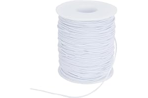 KOSHIFU Fils Elastique pour Bracelet 100m*1mm, Cordon Elastique Blanc Cordon d'Artisanat pour Fabrication Bracelet Perles Bijoux Collier