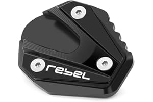 Mokiton Motorcycle Side Stand Extension Kickstand Plate Compatible With H.onda Rebel 500/300 2017-2023 2024 | Foot Pad Support CMX500 CMX300 Footing Accessories (black)