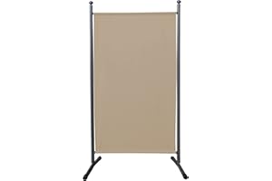 ‎QUICK STAR QUICK STAR Paravent 180 x 78 cm Stoff Raumteiler Klein Garten Stellwand Trennwand Balkon Sichtschutz Sand