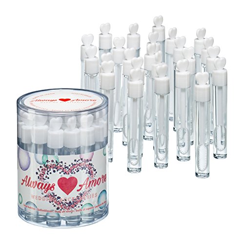always amore – Wedding Bubbles in 24 Glasfläschchen, hochwertige Seifenblasen für Hochzeit in schöner Geschenkverpackung, Hochzeits Seifenblasen, Hochzeitsgeschenk, Seifenblasen für Party, Geburtstag, Jubiläum 24 Stück - 6