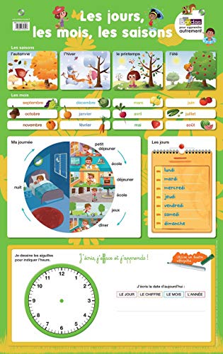 Télécharger Poster-ardoise - Les jours, les mois, les saisons Livre eBook France
