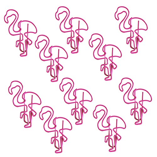 beiguoxia 10Pcs Cute Mini Flamingo Paper Clips Pin Bookmark Memo Office School Stationery