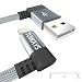 Produktbild Toways Lightning Kabel iPhone Ladekabel [Apple MFi zertifiziert] 90 Grad Winkel Stecker 1.2m Nylon USB Datenkabel für iPhone X 8 Plus 7 Plus 6s Plus 6 Plus 6 5S 5C 5, iPad Air 2, Mini 3 - Grau