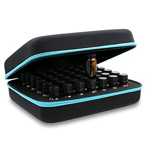 BTSKY Estuche Organizador para Aceites Esenciales de Material de Goma EVA para 42 Botellas de Aceites Esenciales o Esmaltes de Uñas Impermeable Portátil (No Incluye las botellas)