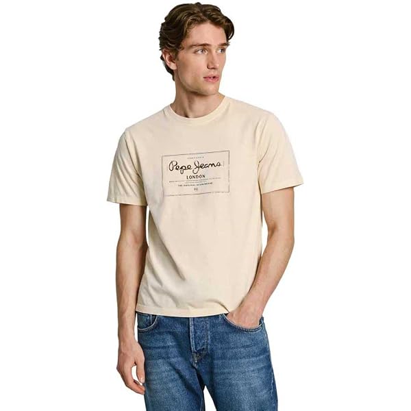 Pepe Jeans Herren Calem T-Shirt – Langarm, Rundhals, Mit Stickerei Auf Der Brust