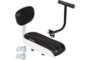 Junhui Seggiolini Bici Posteriore, Sedile Posteriore della Bicicletta con Schienale per Bambini, Cuscino Bracciolo Poggiapiedi, Bike Sedile Posteriore Set per Ragazza Donna Uomo Bambino