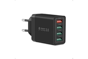 Ładowarka USB, Cshare 4-porty wtyczka ładująca 33 W z szybką ładowarką QC 3.0, wielokrotna, zasilacz USB do iPhone'a 15 14 13 12 11 Pro Max Plus, iPada, S24 S23 do telefonu komórkowego.