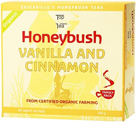 Honeybush Vanilla CinnamonTea by TopQualiTea | 80 Tea Bags Premium 250g, Rich in Antioxidants &amp; Caffeine Free, Gluten Free, Organic. Herbal Tea with Unique Gourmet Taste
