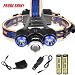 Produktbild Taschenlampe, hevoiok Scheinwerfer XML T6 2R5 3 LED Head Light Taschenlampe Handheld-Licht Lampe Beleuchtung mit Auto USB Ladegerät 2 x 18650 wiederaufladbare Batterien