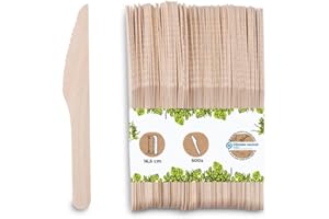 BIOZOYG Legno monouso | Coltello di legno posate monouso bio set da tavola monouso legno posate usa e getta coltello di legno set tavola monouso posate coltello lubrificante
