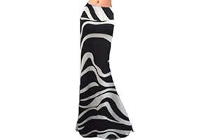 SOONERQUICKER Demi-Jupe mi-Longue imprimée à Taille Haute et Extensible pour Femmes Jupe Yoga Élastique Forme Cocon Longue Maxi Large Ouverture Tube Midi Été Fluide Robe Boheme Chic Fleurie Plage Africaine Unique