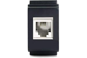 oniroview Presa RJ11 Telefonica Compatibile Living Classic Tasto Largo presa modulare 6/4 per cavi telefono connessione a crimpare senza attrezzi, colore nero