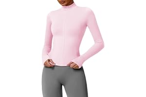 JN JANPRINT Women's Gym Long Sleeve Tops Running Jackets Zip Up Lightweight Stretchy Athletic Yoga Tops