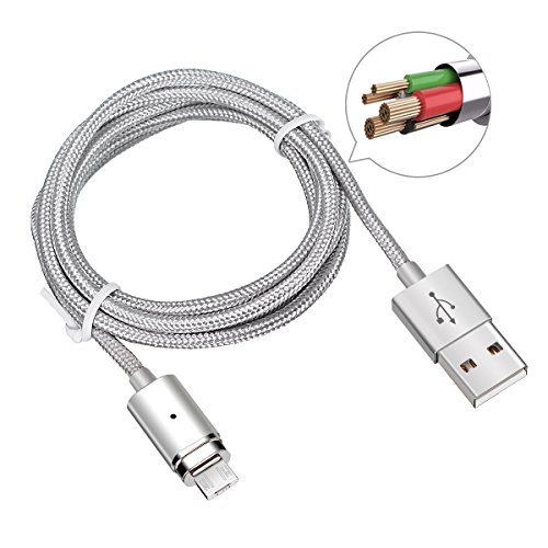 Magnetische USB Ladekabel Datenkabel, ELEGIANT verbesserte Version 1.2M Micro USB 2.0 Magnet Ladekabel Kabel Charger Lade Kabel Netzteil Adapter High Speed Sync und Schnellladekern mit LED Statusanzeige für Android Smart Handys Tablets Samsung galaxy NOTE 5 LG G4, G3, G2, Motorola Nexus 6 SONY Xperia Z3.Z2 usw (Nicht für Samsung GALAXY S6, S6 edge, S6 edge+, S7, Galaxy S7 Edge, Type C) - 5