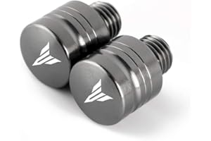 BXMOTO Par de M10X1.25 Tornillos de enchufe de agujero espejo CNC aluminio titanio para Yamaha MT07 FZ07 MT09 FZ09 MT10 MT25 MT125 XSR700 XSR900 NMAX 125 X-Max 300 400