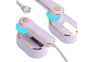 HEBERUCK Mini plancha de vapor, 1000W Mini plancha de vapor portátil de mano Plancha de vapor de ropa plegable de viaje portátil para el hogar y de viaje con gran tanque de agua de 100 ml