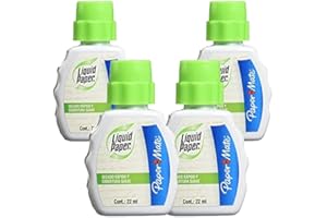 NEWELL BRANDS 4 x Papermate Liquid Paper 22ml Correction Fluid, Fast Drying and Smooth Finish, Covers Ballpoint, Gel, Rollerball Pen Writing and Most Permanent Marker Inks