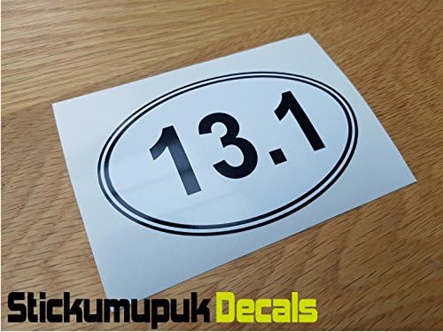 13.1 Half Marathon, Running Car Van Bumper Window Sticker Decal 4" / 100mm Wide Vinyl Car Sticker / Decal Free P+P