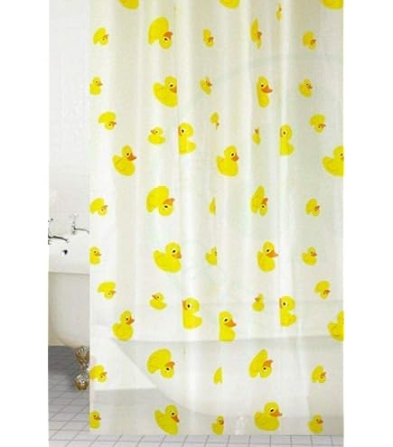 Niedlicher Enten-Duschvorhang Mit Spruch – 183x183 Cm, Wasserdicht & Mit 12 Haken