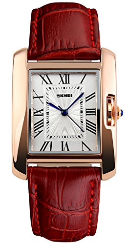 CIVO Herren Schwarz Ultradünne Uhr Minimalist Mode Luxus Armbanduhren für Männer Geschäft Kleid Lässig Wasserdicht Quarzuhr für Mann mit Edelstahl Mesh Band (Rot)