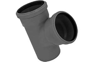HT Abzweig DN50 auf DN50 Winkel 67° Grad Abzweig Außendurchmesser 50mm 5cm x Rohr AußenØ 50mm 5cm 2 Steck Muffen Gummi Dichtungen Abwasser Abfluss Leitung HTA Kunststoff PP grau