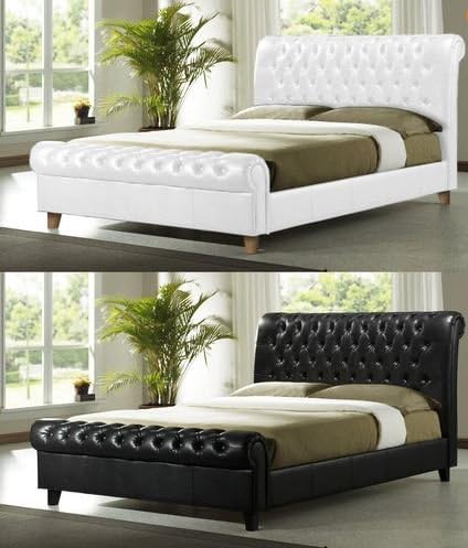 Brand New Chesterfield Diamante White King Size Sleigh Bed Frame