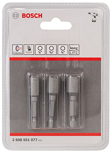 Bosch Pro 3tlg. Steckschlüssel-Set für Sechskantschrauben (Schlüsselweite: 1/4″, 3/8″, 5/16″; Länge: 50 mm) - 2