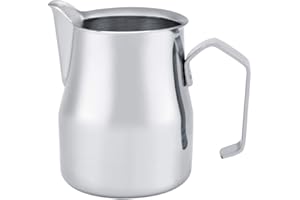 CRYFOKT Jarra de espuma de leche de acero inoxidable, jarra de espuma de leche expreso taza de espuma de café con leche taza de café con leche jarra de vapor de Barista(350ml)