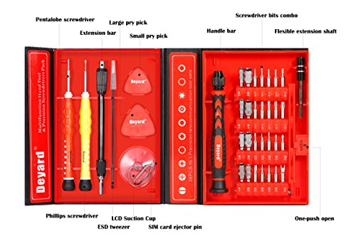 Deyard SG-455 Präzisions Schraubenzieher-Set Reparierwerkzeug-Kit um iPhone/Laptop/Smartphone/MacBook/Xbox zu reparieren (mit Gehäuse) - 2