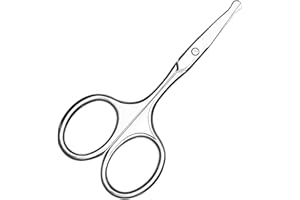 Eupneicu Nasenhaarschere, Nasenhaarschere Mit Runder Spitze, Scharfe Gebogen Runde Spitze Für Sicherheit, Nagelhaut Schneide Und Bastel Schere Mit Präzisem Backenschneiden Gerade Enden