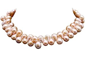 JYX PEARL JYX Special 9.5-10.5mm Lavender Drop-shaped Freshwater Baroque Pearl Necklace