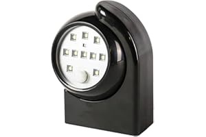 Festive Lights - Black Outdoor Security Wall Light - Clear White SMD LEDs - Battery Operated PIR Motion Sensor - Wall Mounted with 360 Degree Adjustability for Enhanced Safety (Pack of 1)