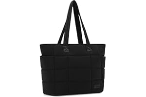 VASCHY Bolso Mujer, Bolso Acolchado Mujer Grande Tote Bag para Viaje Shopper Bolso Bandolera Con Asa de Hombro Y Mano Bolso Playa en Verano Bolso Ordenador Portátil para Trabajo Universidad