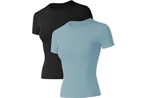 IECCP Women's Seamless Workout Shirts Short Sleeve Breathable Stretchy Athletic Sport Gym Fitness Tee Exercise Yoga Tops