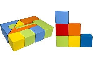 Velinda Completo 17 Grandi Mattoni,Blocchi,cubi in Schiuma Gioco Bambino, Scuola Materna (Colore: mix1)