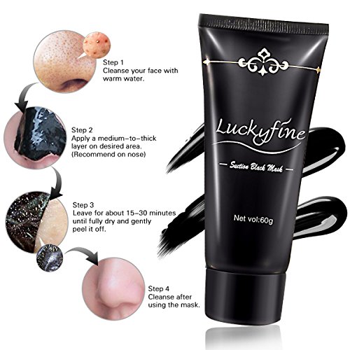 Schwarz Gesichtsmaske, LuckyFine Reinigungsmaske Tiefenreinigung Mitesser Akne Entferner Peel off Maske - 2